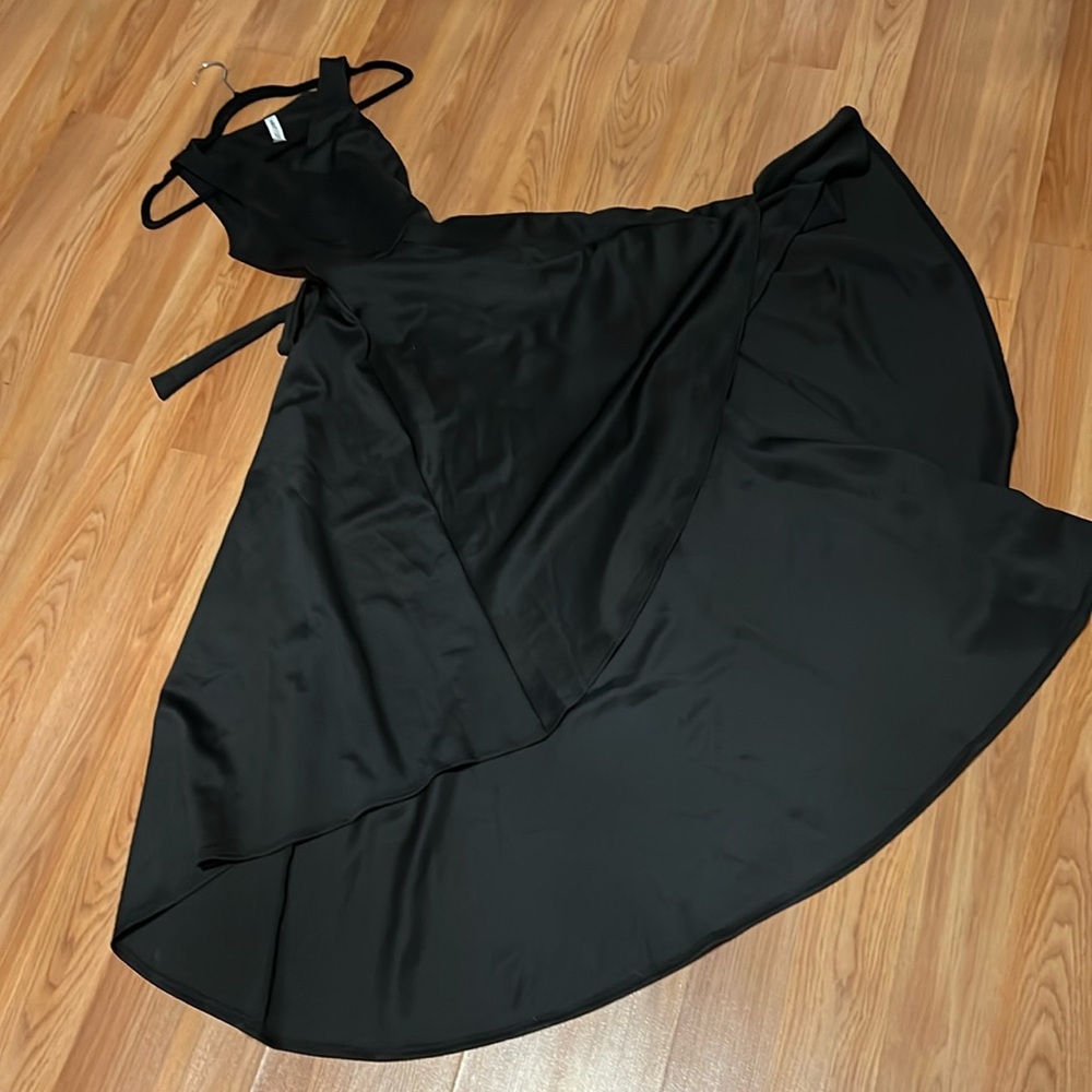 Want My Look Black High Low Tie Dress